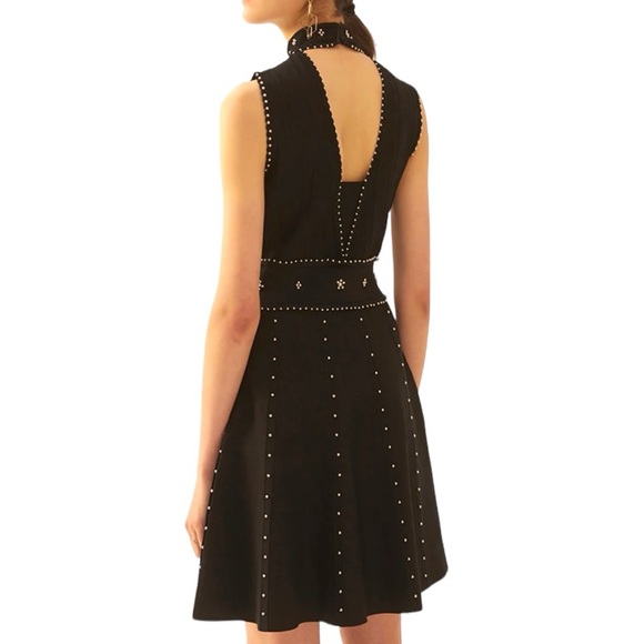 Black Knit Beaded Open Back Dress - Picture 4 of 15